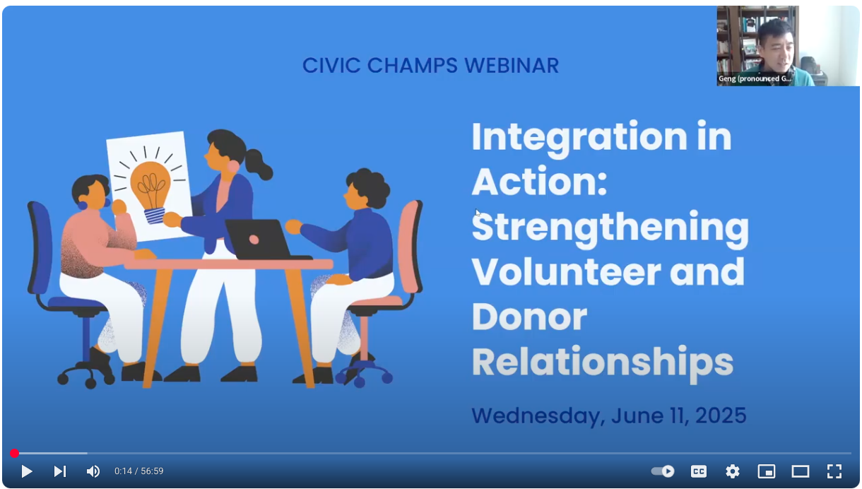 Strengthening Volunteer and donor relationships webinar